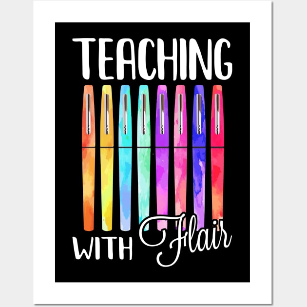 Teaching With Flair Pen Funny Colorful Gift Wall Art by Zone32